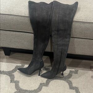Steve Madden Charcoal Over-the-Knee Boots